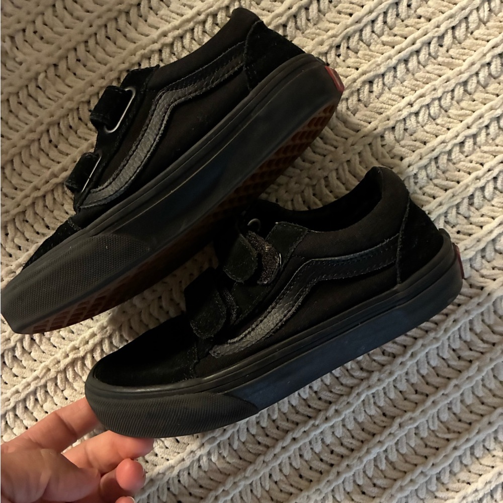 All black Vans  Velcro Sneakers
